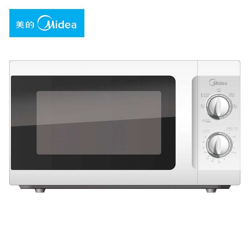 美的（Midea）微波炉 MM721NG1-PW 白色 21L 转盘 机械旋钮