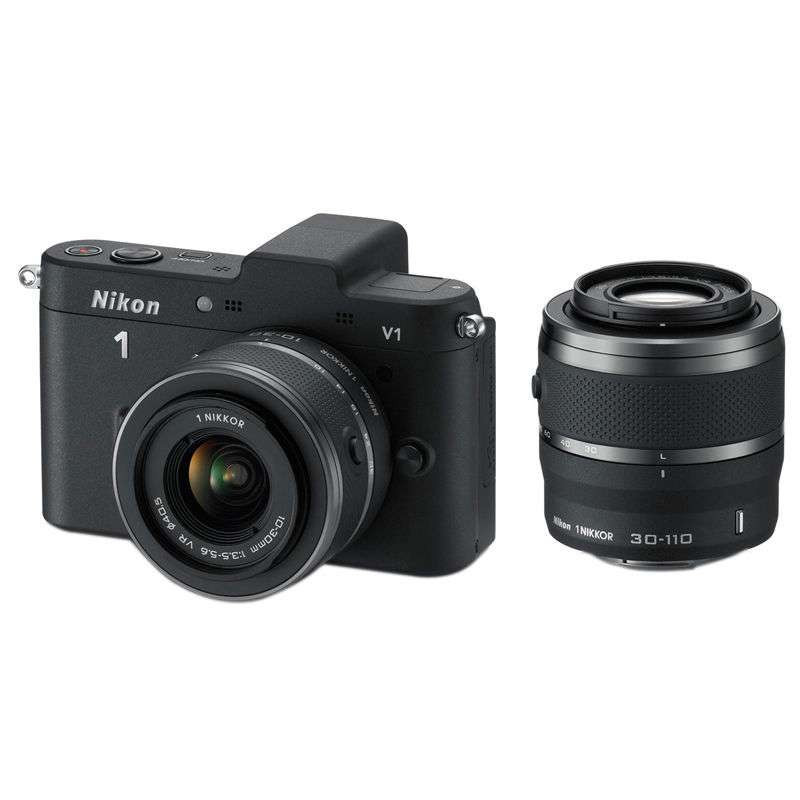 尼康 可换镜数码相机 V1双镜头（VR10-30/3.5-5.6）（VR30-110/3.8-5.6）黑