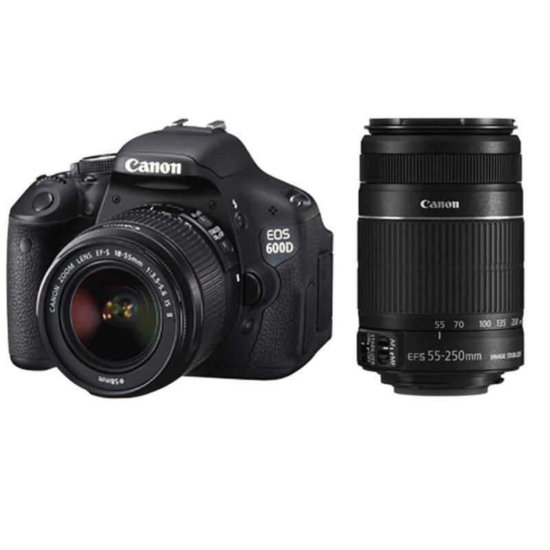 佳能（Canon） EOS 600D 单反套机（EF-S 18-55mm f/3.5-5.6 IS II + EF-S 55-250mm f/4-5.6 IS STM 双镜头套装）+卡+包+UV镜+读卡器+清洁套装