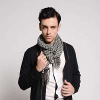 爱丽榭 围巾男士欧洲 秋冬英伦格子披肩 流苏条