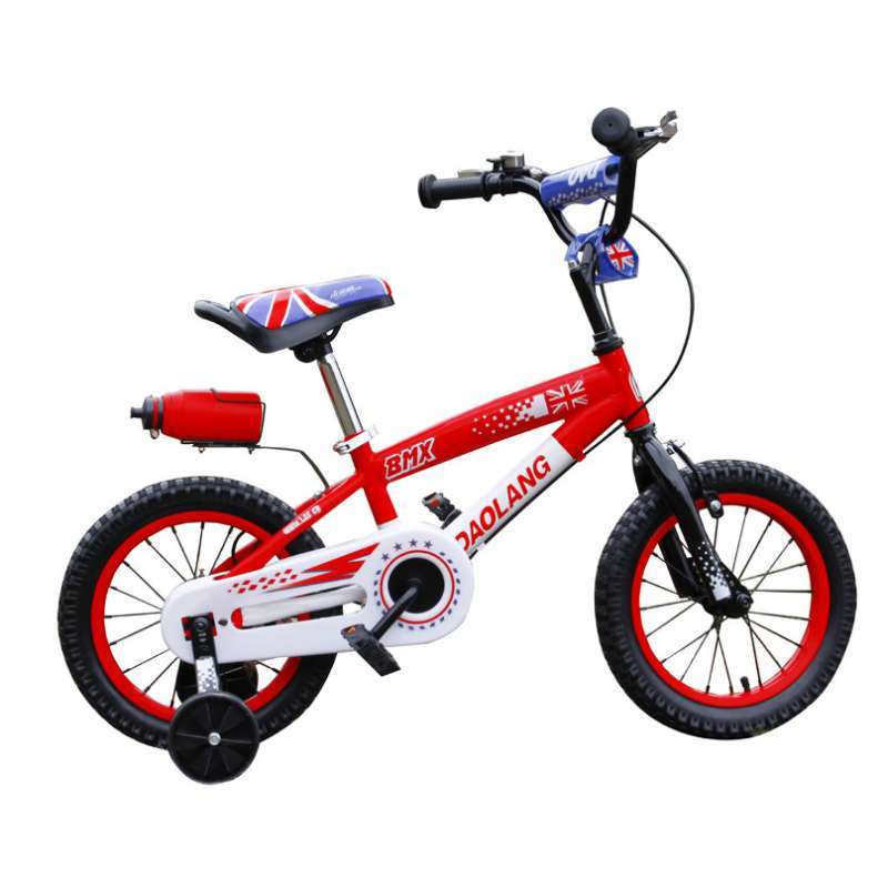 小金童刀浪 新款儿童自行车 男孩皇家骑士 红色款14寸 爆款英伦风脚踏车