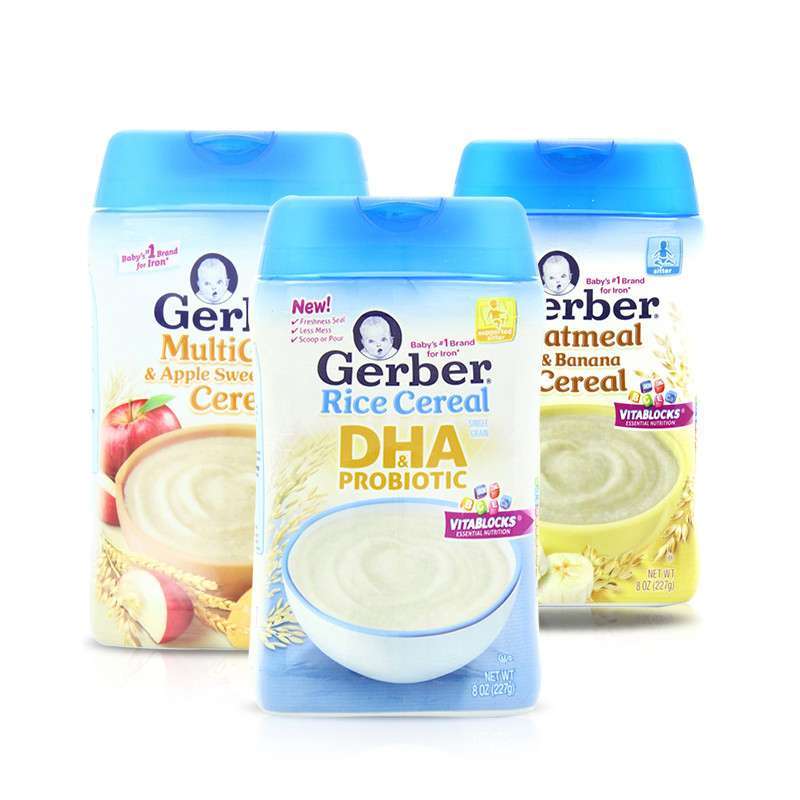 [洋码头团购]（美国直邮）gerber嘉宝多口味婴儿米粉227g 3罐装
