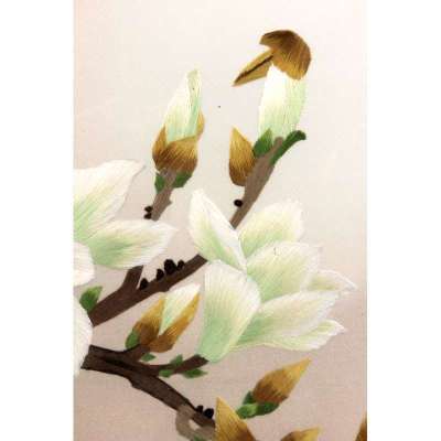 工美 苏绣双面绣玉兰花鸟