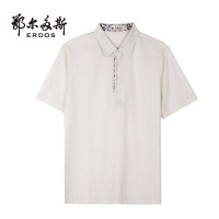 鄂尔多斯 100%桑蚕丝男士短袖T恤 真丝透气翻