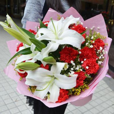 花袭人鲜花速递全国19朵康乃馨百合鲜花母亲节送花送妈妈同城鲜花速递