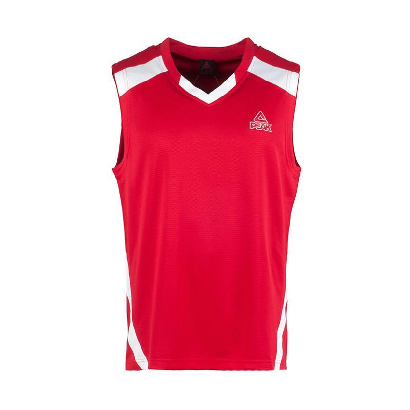 正品Peak/匹克新款男士透气短套球服篮球服F734051比赛服短套队服 红色XXL
