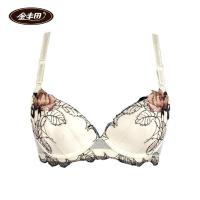 丰田女士时尚刺绣文胸 调整型聚拢性感胸罩 白