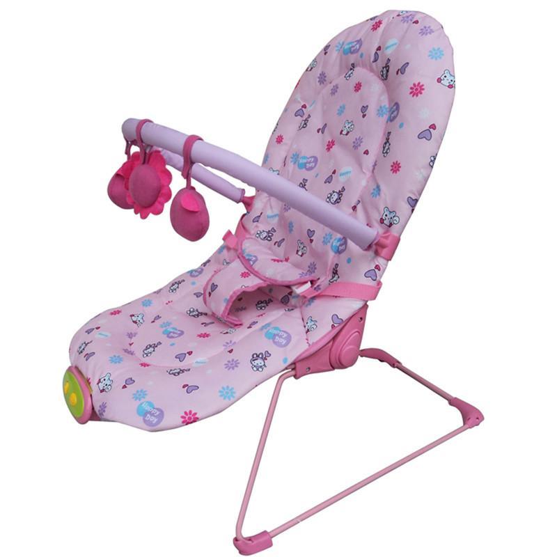 慧婴宝 多功能宝宝摇椅带音乐震动婴儿摇椅带玩具摇摇椅儿童安抚椅 粉红可调