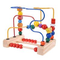 1-2岁大号台式木质串珠绕珠儿童益智早教玩具