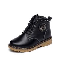 男童女童真皮棉鞋 冬款女童柳钉靴 儿童保暖牛