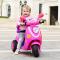 新款儿童电动车电动摩托车宝宝玩具三轮车童车遥控汽车 高配有遥控玫红色
