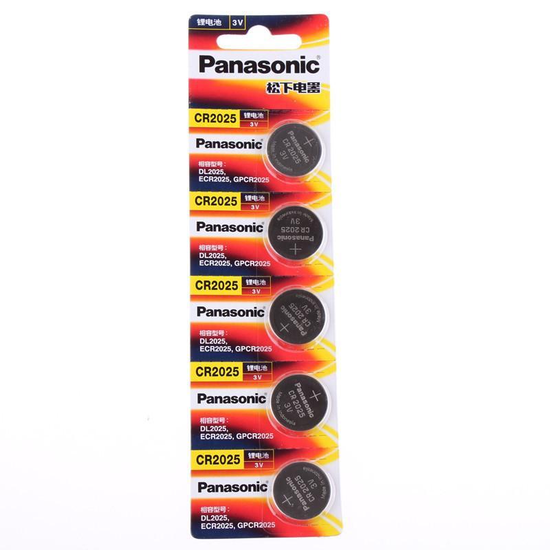 松下Panasonic 正品进口纽扣电池CR2025 汽车钥匙遥控器电子秤5粒3V