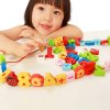 木玩世家 54PCS 彩色数字串珠 BH2606A 穿线玩具木制儿童益智游戏 生日礼物