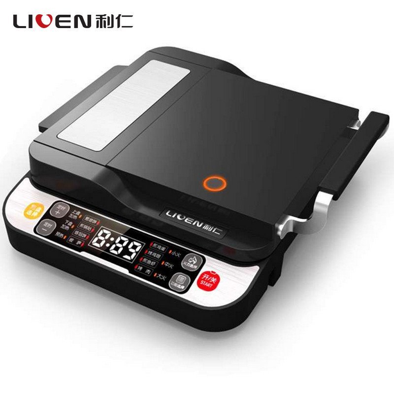 利仁(Liven)LR-D4000 语音电脑版 侧开系列 定时功能 电饼铛 烤饼机 煎烤机 烧烤盘