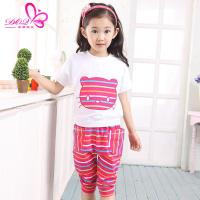 朵琪宝贝女童套装夏装新款卡通运动装短袖裤子
