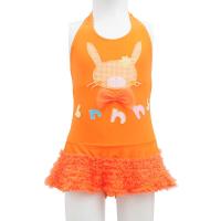 凯迪龙2014新款儿童2件套裙式连体游泳衣女童