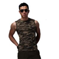 迪恪赛威迷彩服男士紧身无袖迷彩T恤衫 迷彩