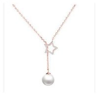 星简约吊坠 五角星抽拉式可调节 贝珠项链女饰