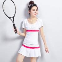韩文2015夏季新款短袖休闲百褶裙运动套装网
