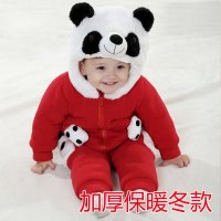 装熊猫男女童宝宝冬装套装秋婴儿衣服一周岁1