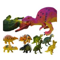 尼新品 12只恐龙模型玩具 霸王龙雷龙地震龙剑