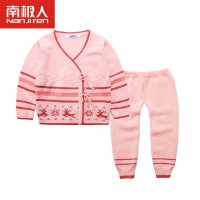 婴儿毛衣<em>套装</em>南极人新生儿线衣<em>女童开衫针织衫</em>