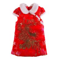 冬季新款1-2-3-4岁女宝宝唐装旗袍女童新年装