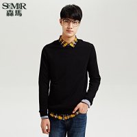 <em>森马毛衣</em> 2015秋装新款 <em>男士韩版</em>休闲圆领纯色