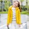 米纱2015冬季新款韩版时尚清新修身短款立领连帽羽绒棉服外套8603 XL 黄色