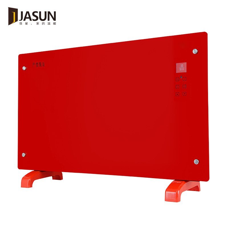 JASUN 佳星 平板黑晶玻璃 遥控 取暖器 GH-20F 红色 节能电暖器