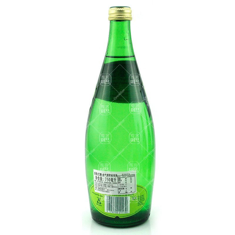 巴黎水perrier 天然含气矿泉水 气泡水 苏打水(青柠味)750ml*2 玻璃瓶