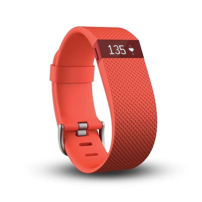 Fitbit Charge HR 智能乐活心率手环 心率实时监测 自动睡眠记录 来电显示 运动蓝牙手表计步器 橘红色 小号