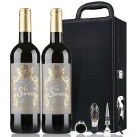 法国进口红酒 圣徒 干红葡萄酒双支礼盒装 750
