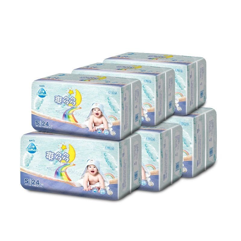 倍康Baken薄系列婴儿纸尿片S24片*6包 小码尿不湿（4kg-8kg）