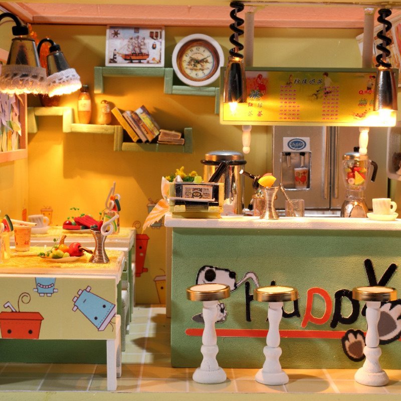 男女圣诞礼物diy小屋 星港饮奶茶店 咖啡创意手工模型玩具送女生生日