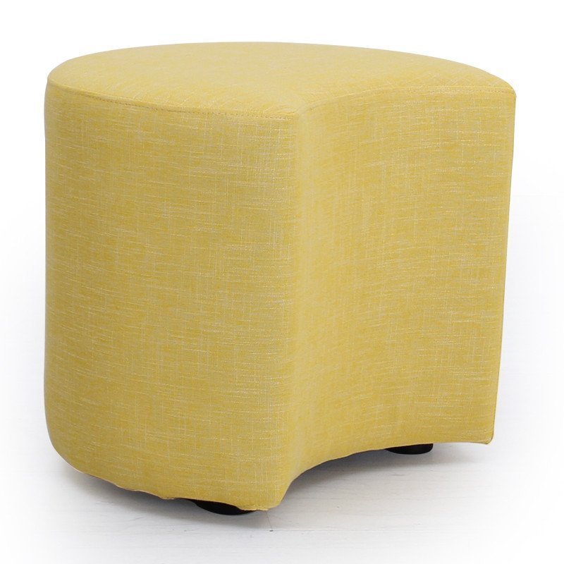 创意时尚简约现代休闲客厅小沙发凳布艺换鞋凳大师设计可拆洗矮凳 亮黄色单人位