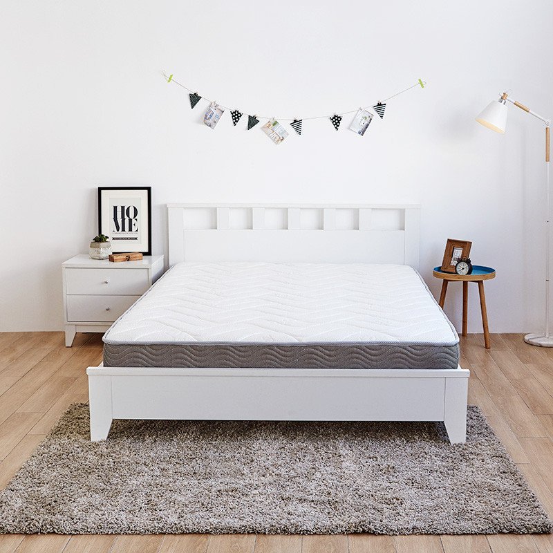 斯品家居 欧宝床垫 白色席梦思弹簧床垫 独立弹簧 羊毛针织布垫 1.5/1.8米 白色（1.8米床）