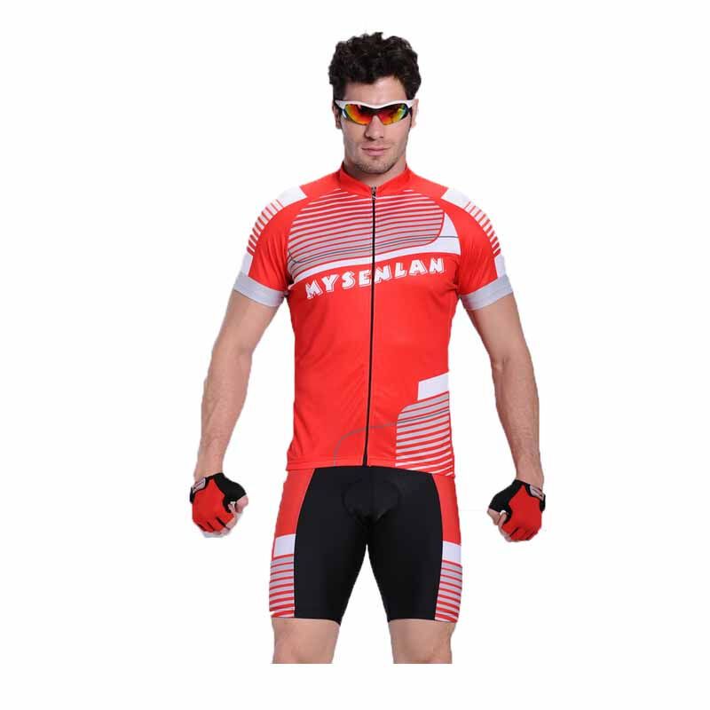 欧伦萨 运动户外骑行服自行车骑行服短袖骑行服装 夏季骑行装 XXL 红色