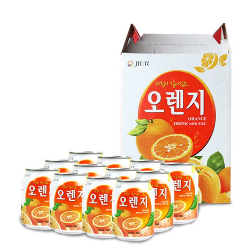 九日牌加糖橙子果汁饮料238ml*12瓶 韩国进口橙汁饮料