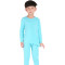 猫人儿童 男童纯棉莱卡套服男孩保暖家居服套装KU247103 110cm 湖蓝色