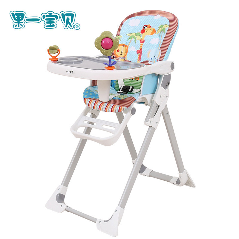 果一宝贝宝宝餐椅多功能可折叠便携式儿童餐椅婴儿椅子吃饭餐桌椅 欢乐丛林