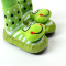 宝宝地板袜婴儿男女童布底皮边加厚毛圈秋冬学步鞋 防滑公仔袜 14cm(13-24个月) 灰色青蛙
