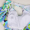 雪伦 游泳衣 术后假乳房使用泳衣 连体三角裙边 有袖7629 XXL 花绿色