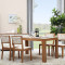 A家家具 现代简约小户型餐桌餐椅组合小户型玻璃台面餐桌餐椅组合1476674921095 可选布艺或木面餐椅一桌四椅框架结构