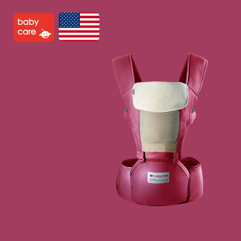 babycare婴儿背带夏季款透气款 前抱式多功能宝宝婴儿背带抱带 红色 均码