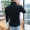 诺妮梦 2016 新款男士修身纯黑色白色高领毛衣保暖针织衫紧身长袖韩版冬季男装 L/175 黑色