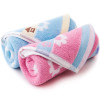 三利 毛巾家纺 纯棉提花缎档情侣面巾2条装 34x72cm 粉色、蓝色 粉色、蓝色 34x72cm