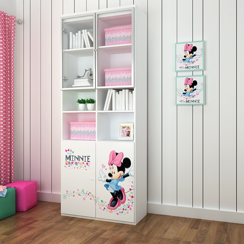 迪士尼儿童家具 动漫储物柜 二门书柜&三门书柜 米妮欢乐时光（二门）