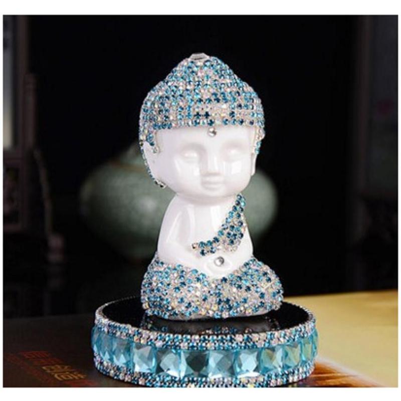 车摆件车载香水座弥勒佛像车前仪表台装饰品小