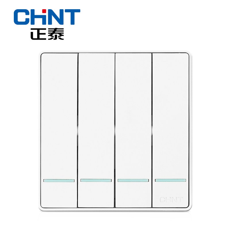 正泰(CHNT)电工 86型墙壁开关插座大面板 NEW2D象牙白PVC材质开关插座面板 四开单控 2D象牙白